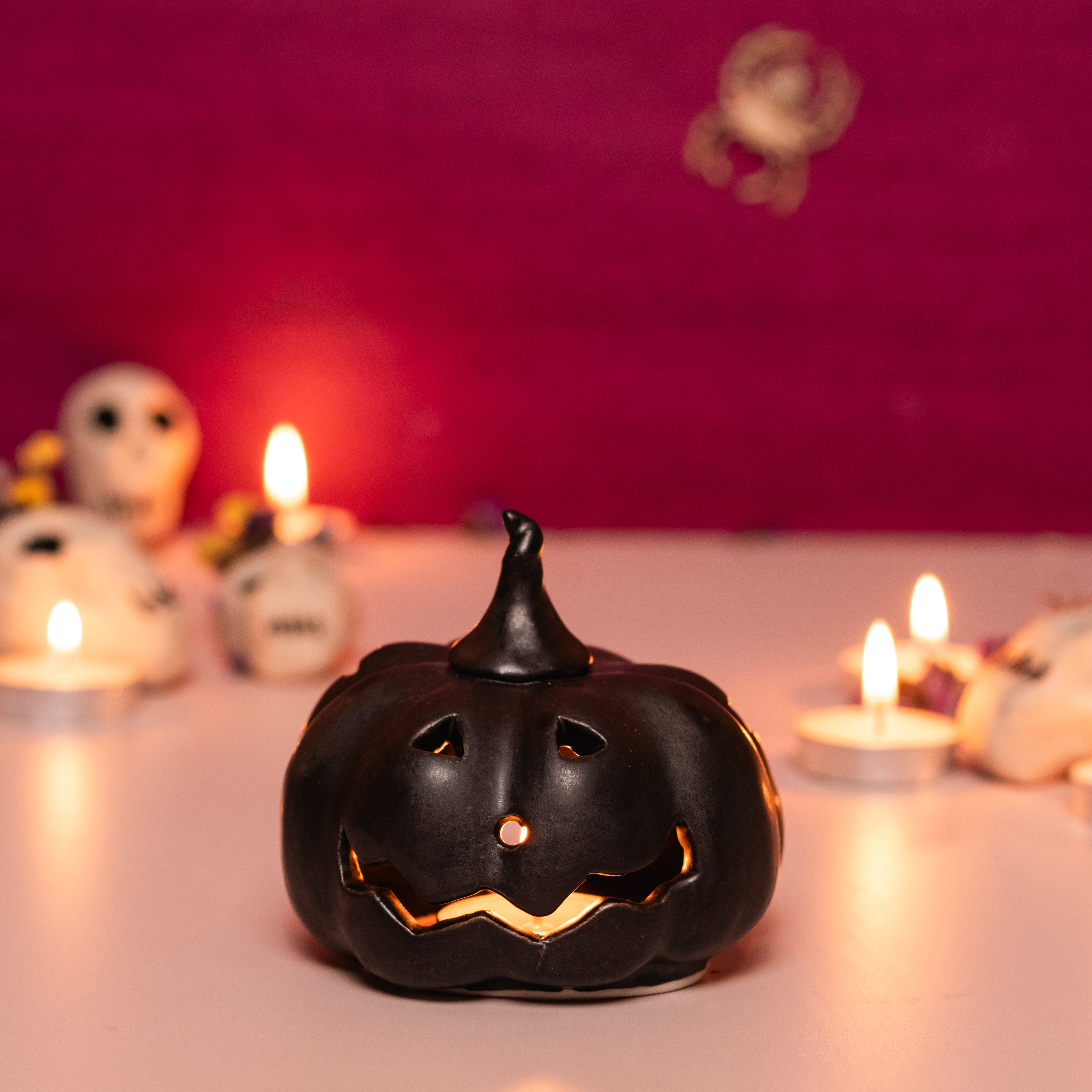 Buy Black Halloween Pumpkin Tea Light Candle Holder TOH THE ORBY HOUSE